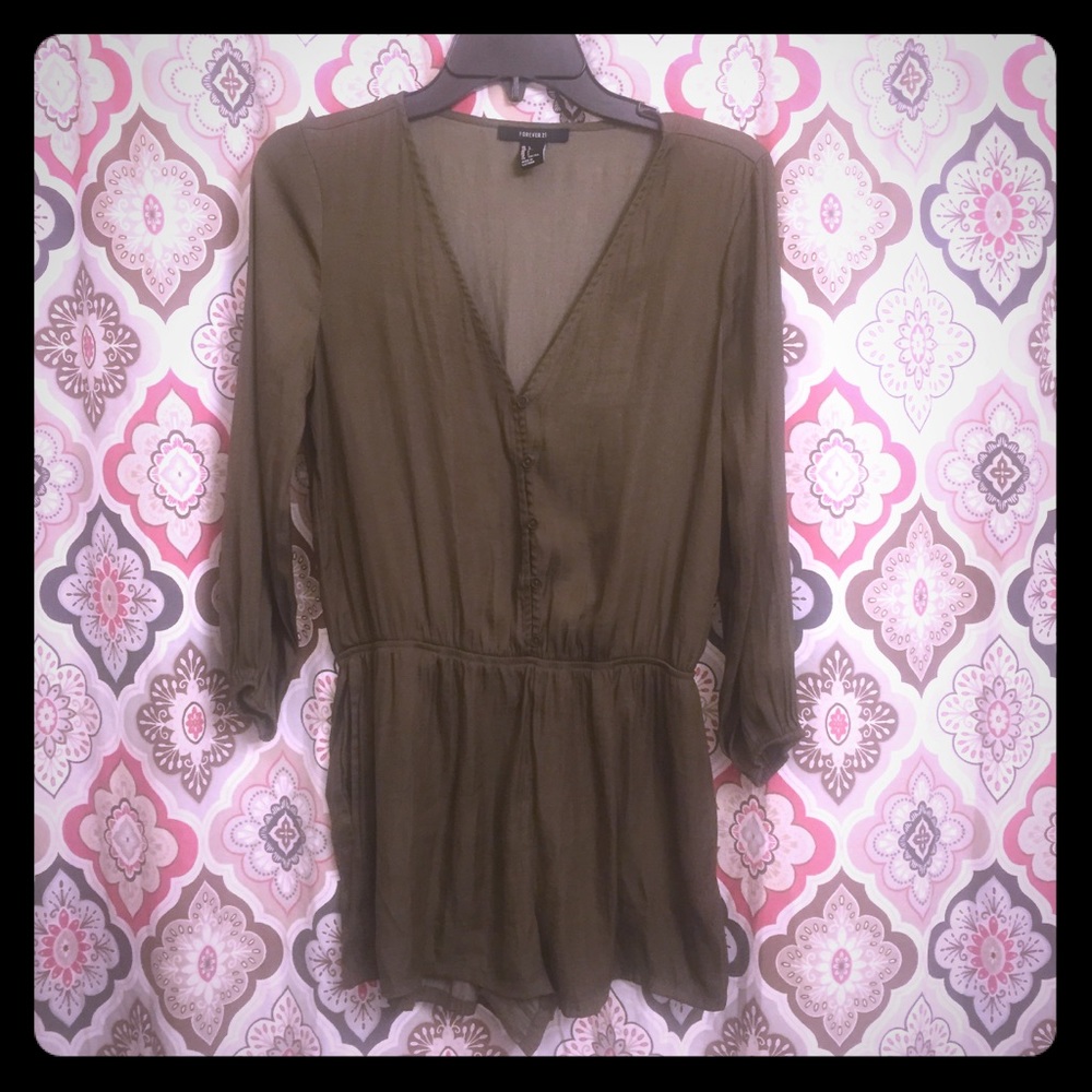 Forever 21 Army Green Romper